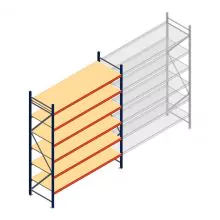 Weitspannregal AR 3000x2700x800 mm (hxbxt) 6 Ebenen blau Anfangsregal