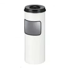 Aschen-Papierkörbe mit Löscher 30 Liter weiß-schwarz