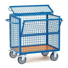 Handwagen 600 kg 1200x800 mit Gitterwänden und Deckel