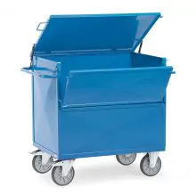 Kastenwagen 600 kg 1200x800 mit Wänden aus Stahlblech und Deckel