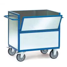 Kastenwagen 600 kg 1200x800 mit Wänden aus verzinktem Stahlblech