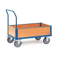 Plattformwagen, Transportwagen 600 kg mit 4 Holzseitenwänden 1000x700