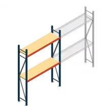 Weitspannregal AR 2500x1610x400 mm (hxbxt) 2 Ebenen blau Anfangsregal