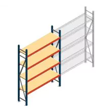 Weitspannregal AR 2500x1610x400 mm (hxbxt) 4 Ebenen blau Anfangsregal