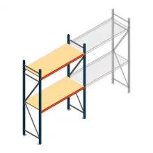 Weitspannregal AR 2500x1610x600 mm (hxbxt) 2 Ebenen blau Anfangsregal
