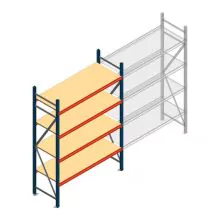 Weitspannregal AR 2500x1610x600 mm (hxbxt) 4 Ebenen blau Anfangsregal
