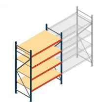 Weitspannregal AR 2500x1610x800 mm (hxbxt) 4 Ebenen blau Anfangsregal