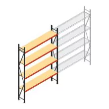 Weitspannregal AR 3000x2250x400 mm (hxbxt) 4 Ebenen verzinkt Anfangsregal