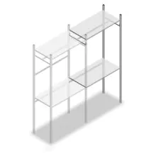 Konfektionsregal Medium Duty 2200x1000x500 mm (hxbxt) 1 Stange 2 Fachböden Anbauregal