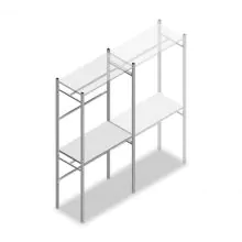 Konfektionsregal Medium Duty 2200x1000x500 mm (hxbxt) 2 Stangen 2 Fachböden Anfangsregal