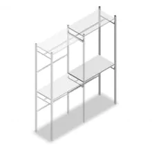 Konfektionsregal Medium Duty 2500x1000x500 mm (hxbxt) 2 Stangen 2 Fachböden Anbauregal