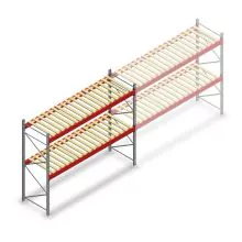 Teilweise gebrauchte AR T2 Palettenregal 2000x3600x1100mm (hxbxt) 2 Ebenen Begin Regal mit Platten