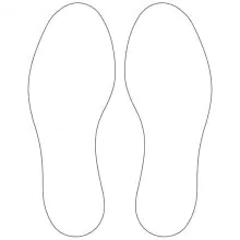 Vloermarkering Voetstap L+R 100x300mm Wit