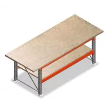 Verpackungstisch mit doppelter Schicht, Packtisch 2680x1100x925 mm (lxtxh) Rahmen nicht vormontiert