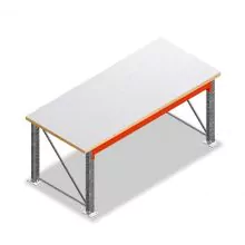 Einlagige Werkbank, Arbeitstisch 1850x1000x940 mm (lxtxh) Rahmen nicht vormontiert