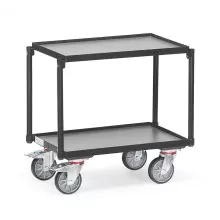 Eurobehälter-Rollplatte 250 kg mit 2 Holzetagen 605x405 anthrazit