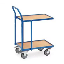 Eurobehälter Rollplatte 250 kg mit 2 Holz-Etagen und Schiebegriff 605x405 mm