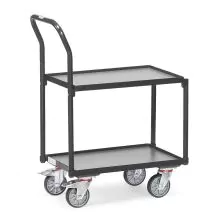 Eurobehälter Rollplatte 250 kg mit 2 Holzetagen und Schiebegriff 605x405 in Anthrazit