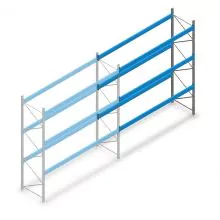 Gebrauchte Schaefer Palettenregal 5000x3800x1050 mm (hxbxt) 3 Ebenen Anbauregal