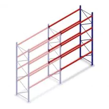 Gebrauchtes SLP Palettenregal 4650x2700x1000 mm (hxbxt) 4 Ebenen Anbauregal