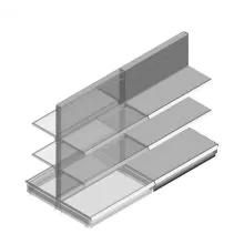 Gondola Tego Ladenregal 1400x1000x470 mm (hxbxt) 3 Ebenen RAL9006 Anbauregal