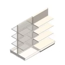 Gondola Tego Ladenregal 1800x1000x470 mm (hxbxt) 4 Ebenen RAL9001 Anbauregal