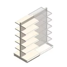 Gondel Tego Ladenregal 2400x1000x470 mm (hxbxt) 6 Ebenen RAL9001 Anfangsregal