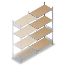 Weitspannregal HD 2500x1500x600 mm (hxbxt) 4 Ebenen Anbauregal