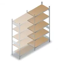 Weitspannregal HD 2500x1500x600 mm (hxbxt) 5 Ebenen Anbauregal