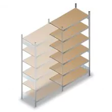 Weitspannregal HD 2500x1500x600 mm (hxbxt) 6 Ebenen Anbauregal