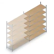 Weitspannregal HD 2500x2250x600 mm (hxbxt) 6 Ebenen Anbauregal