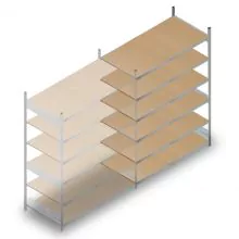 Weitspannregal HD 2500x2250x800 mm (hxbxt) 6 Ebenen Anbauregal