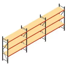 Vorteilsreihe Weitspannregal AR 2000x6238x600 mm (hxbxt) 3 Ebenen anthrazit mit vormontierten Rahmen
