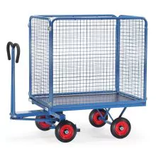 Handwagen mit Drahtgitterwänden 1200x800x1480 mm (LxBxH) 1000 kg