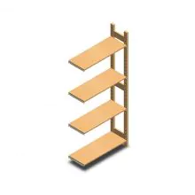 Holzfachbodenregal BT Euro 1800x770x300 mm (H x B x T) 4 Ebenen Anbauregal