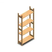 Holzfachbodenregal BT Euro 1800x770x300 mm (hxbxt) 4 Ebenen Anfangsregal