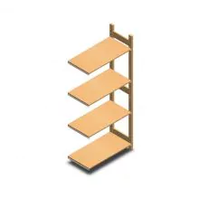 Holzfachbodenregal BT Euro 1800x770x400 mm (hxbxt) 4 Ebenen Anbauregal