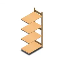 Holzfachbodenregal BT Euro 1800x770x500 mm (hxbxt) 4 Ebenen Anbauregal
