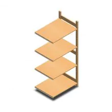 Holzfachbodenregal BT Euro 1800x770x600 mm (hxbxt) 4 Ebenen Anbauregal