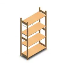 Holzfachbodenregal BT Euro 1800x970x400 mm (hxbxt) 4 Ebenen Anfangsregal
