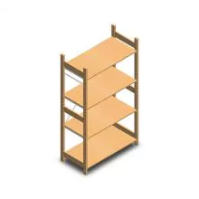 Holzfachbodenregal BT Euro 1800x970x500 mm (hxbxt) mit 4 Ebenen Anfangsregal
