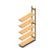 Holzfachbodenregal BT Euro 2100x770x300 mm (hxbxt) 5 Ebenen Anbauregal