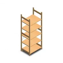 Holzfachbodenregal BT Euro 2100x770x600 mm (hxbxt) 5 Ebenen Anfangsregal