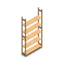 Holzfachbodenregal BT Euro 2400x1170x300 mm (hxbxt) 5 Ebenen Anfangsregal
