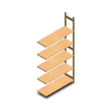 Holzfachbodenregal BT Euro 2400x1170x400 mm (hxbxt) 5 Ebenen Anbauregal