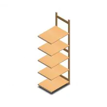 Holzfachbodenregal BT Euro 2400x770x600 mm (hxbxt) 5 Ebenen Anbauregal
