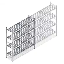 Hygienisches Regal 5711 1800x1070x460 mm (hxbxt) 4 Ebenen Anfangsregal