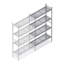 Hygienisches Regal 5711 1800x890x360 mm (hxbxt) 4 Ebenen Anbauregal