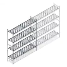 Hygienisches Regal 6611 1800x1200x360 mm (hxbxt) 4 Ebenen Anfangsregal