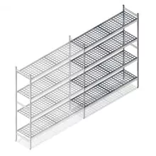 Hygienisches Regal 6611 1800x1200x460 mm (hxbxt) 4 Ebenen Anbauregal